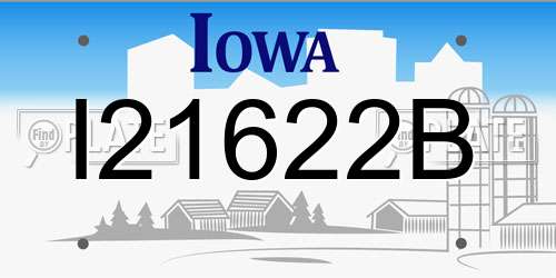 I21622B Iowa License Plate
