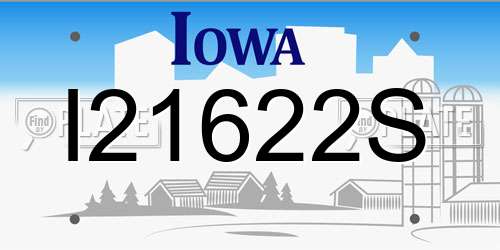 I21622S Iowa License Plate