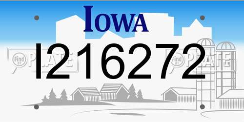 I216272 Iowa License Plate