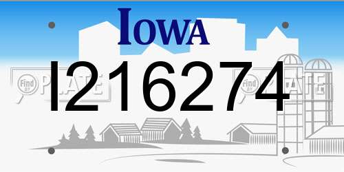 I216274 Iowa License Plate