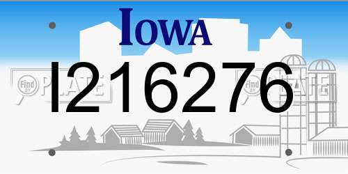 I216276 Iowa License Plate