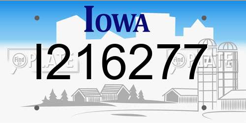 I216277 Iowa License Plate