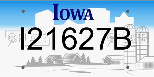 I21627B Iowa License Plate