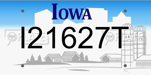 I21627T Iowa License Plate
