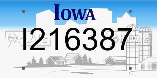 I216387 Iowa License Plate