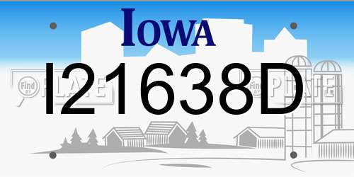 I21638D Iowa License Plate