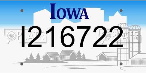 I216722 Iowa License Plate