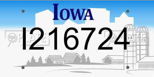 I216724 Iowa License Plate