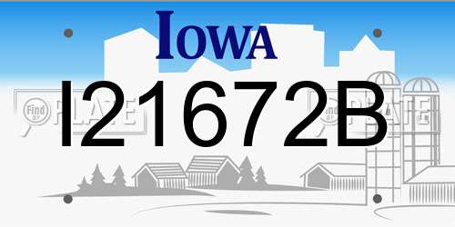 I21672B Iowa License Plate