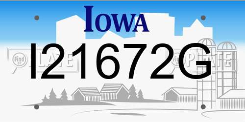 I21672G Iowa License Plate