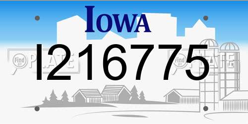 I216775 Iowa License Plate