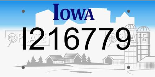 I216779 Iowa License Plate