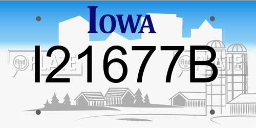 I21677B Iowa License Plate
