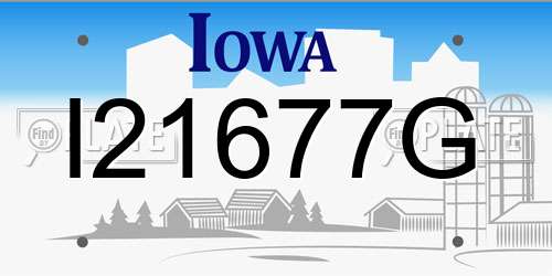 I21677G Iowa License Plate