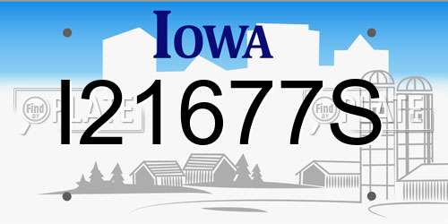 I21677S Iowa License Plate