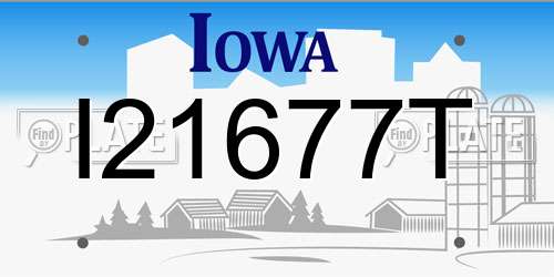 I21677T Iowa License Plate