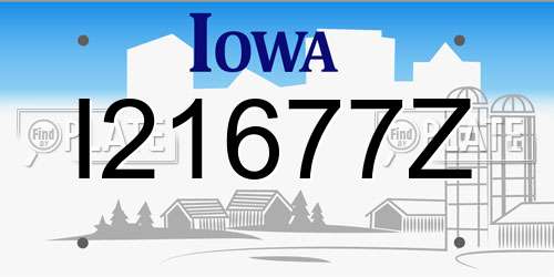 I21677Z Iowa License Plate