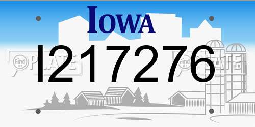 I217276 Iowa License Plate