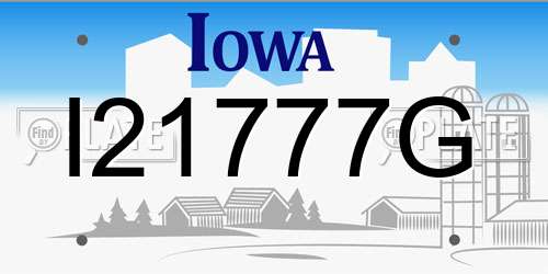 I21777G Iowa License Plate