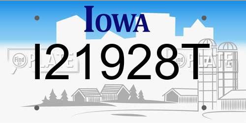 I21928T Iowa License Plate