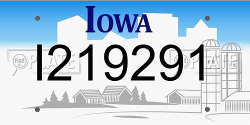 I219291 Iowa License Plate