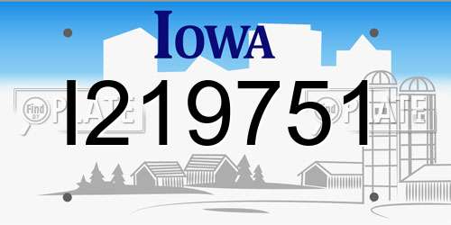 I219751 Iowa License Plate