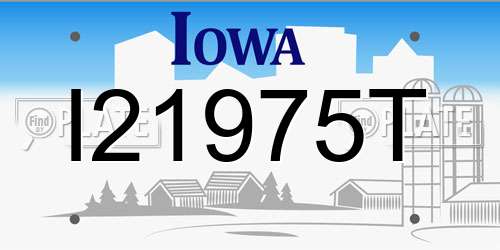 I21975T Iowa License Plate