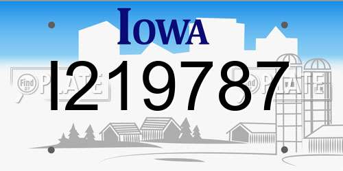 I219787 Iowa License Plate