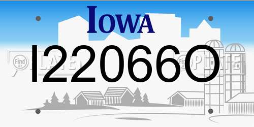 I22066O Iowa License Plate