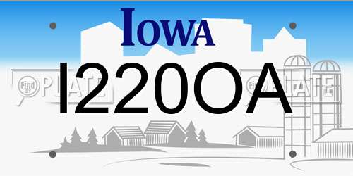 I220OA Iowa License Plate