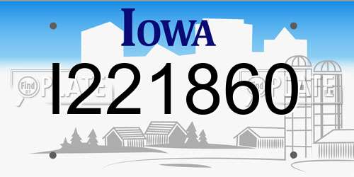 I221860 Iowa License Plate