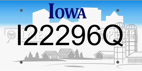 I22296Q Iowa License Plate