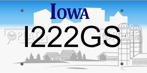 I222GS Iowa License Plate