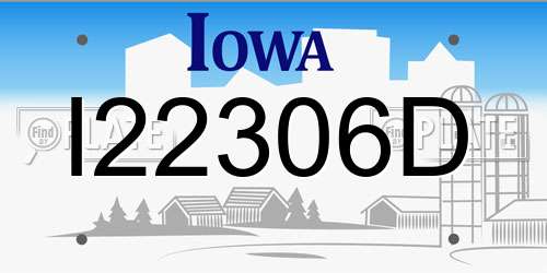 I22306D Iowa License Plate