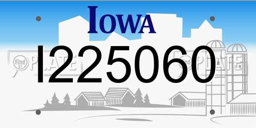 I225060 Iowa License Plate