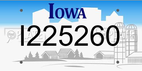 I225260 Iowa License Plate