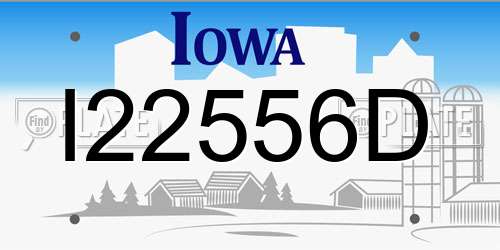I22556D Iowa License Plate