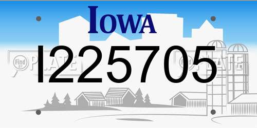 I225705 Iowa License Plate