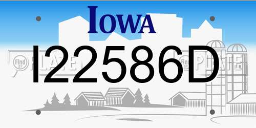I22586D Iowa License Plate