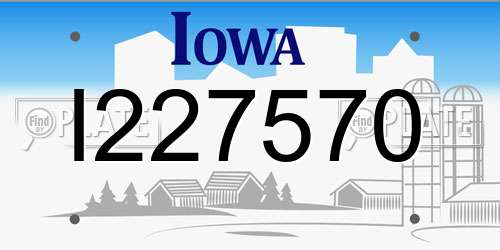 I227570 Iowa License Plate