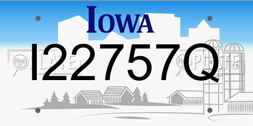 I22757Q Iowa License Plate