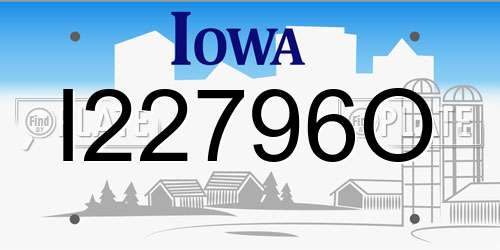 I22796O Iowa License Plate