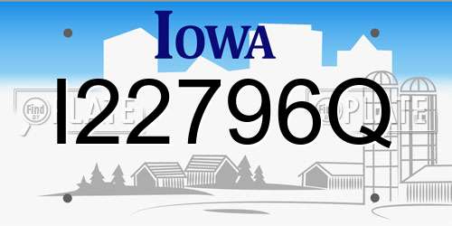 I22796Q Iowa License Plate