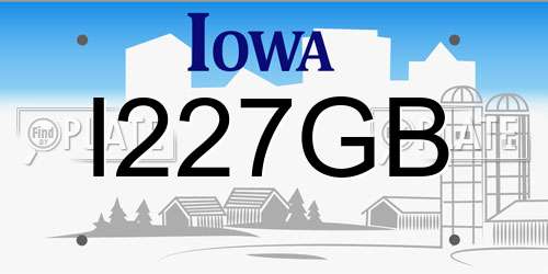 I227GB Iowa License Plate