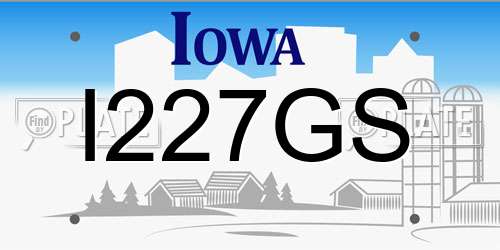 I227GS Iowa License Plate