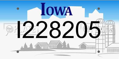 I228205 Iowa License Plate
