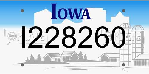I228260 Iowa License Plate