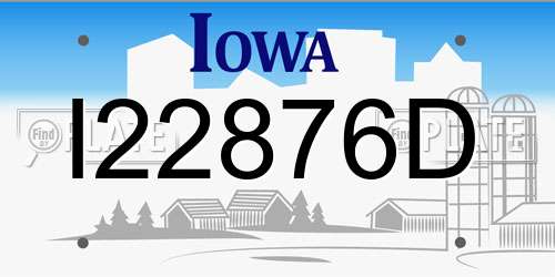 I22876D Iowa License Plate