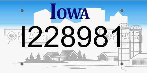 I228981 Iowa License Plate