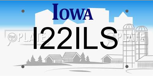 I22ILS Iowa License Plate